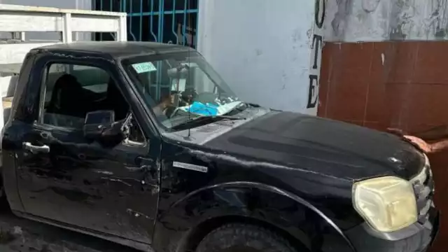 Así terminó la camioneta en Progreso