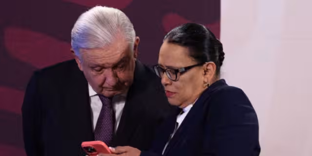 Rosa Icela Rodríguez, titular de Seguridad y el presidente Andrés Manuel López Obrador