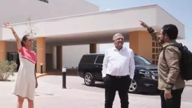 El presidente Andrés Manuel López Obrador y Claudia Sheinbaum visitaron Ciudad Juárez para revisar el progreso del Hospital General Regional No. 2 del IMSS