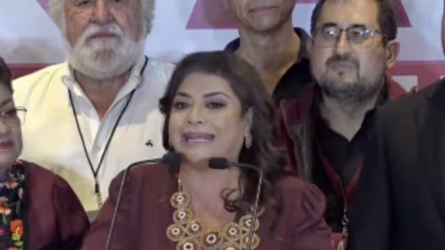 Clara Brugada, vcandidata de la coalición Sigamos Haciendo Historia a la jefatura de Gobierno de la Ciudad de México