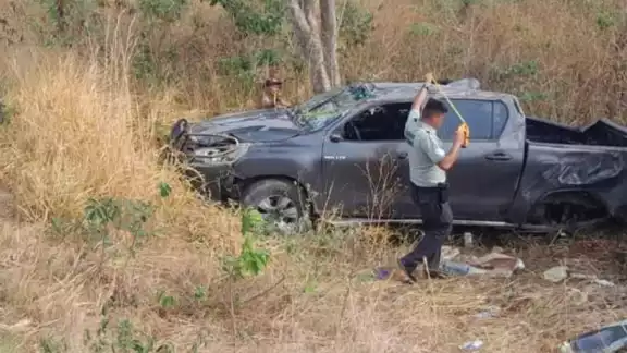 Así terminó la camioneta en Campeche