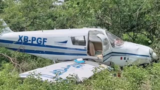 Este lunes se desplomó en Miacatlán, Morelos una avioneta en la que resultaron lesionados el instructor de vuelo y su alumna