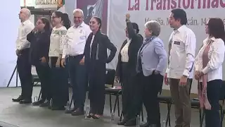 Claudia Sheinbaum destaca avances educativos y apoyo a maestros en Michoacán