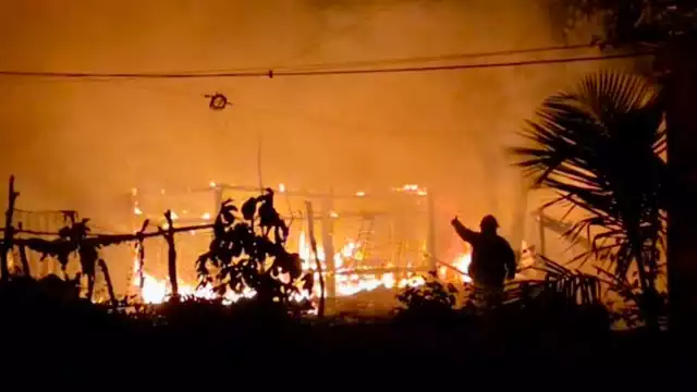 Incendio consumió una vivienda en la zona conocida como Cuna Maya.