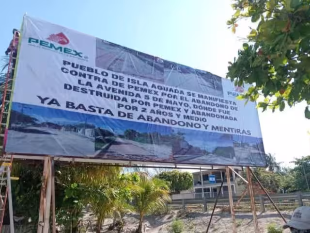 Reclamos y protestas en Isla Aguada por proyectos inconclusos de PEMEX