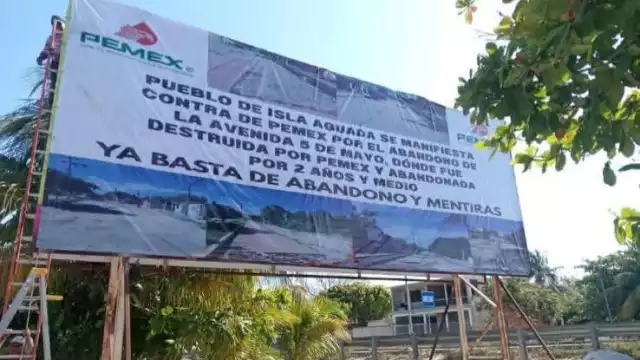 Reclamos y protestas en Isla Aguada por proyectos inconclusos de PEMEX