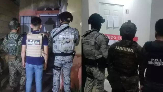 Durante los cateos se encontraron varias bolsas con presunta marihuana