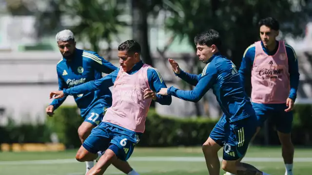 Entrenamiento en Coapa del equipo azulcrema