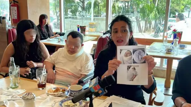 Cristian, niño con síndrome de Down, se accidentó en una rampa sin barandal, lo que derivó en graves secuelas que ameritaron cirugías y tratamiento costoso