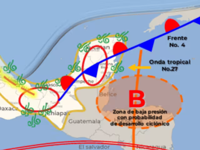 Las lluvias torrenciales afectarán el sureste de México este 18 de octubre.