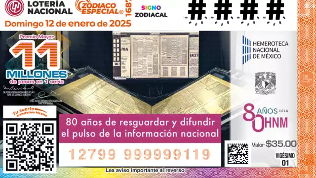 El boleto que será sorteado el próximo domingo