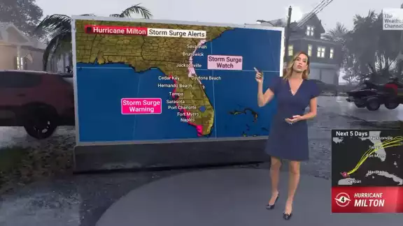Simulación de un huracán categoría 5 muestra el nivel del agua al que puede llegar en Tampa, Florida. Simulación de un huracán categoría 5 muestra el nivel del agua al que puede llegar en Tampa, Florida.