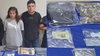 Un hombre y una mujer fueron detenidos por posesión de drogas y un arma de fuego en Tulum