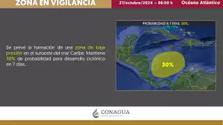 Vigilan zona de baja presión en el suroeste del mar Caribe