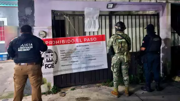 La Fiscalía General del Estado cumplimentó cinco órdenes de cateo en Cancún, asegurando dosis de presuntos estupefacientes