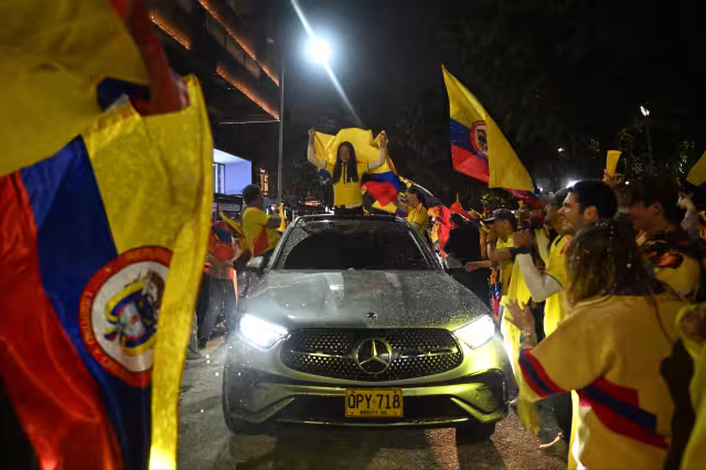 Simpatizantes de Abelardo de la Espriella salieron a las calles a celebrar la virtual victoria.