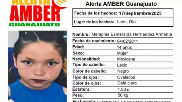 Memphis Esmeralda Hernández Arme, de 14 años fue reportada como desaparecida en León el pasado 17 de septiembre