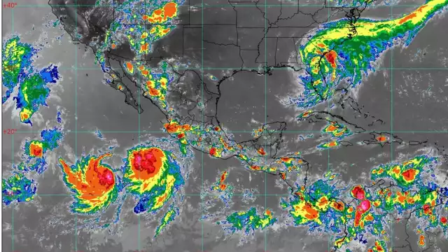 Se esperan chubascos y lluvias fuertes a muy fuertes, así como rachas fuertes de viento y oleaje elevado en las costas de Guerrero, Michoacán, Colima y Jalisco.