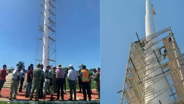 Reparan asta bandera monumental en Campeche: 490 mil pesos de inversión