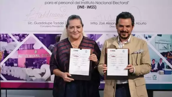 INE e IMSS fimaron un acuerdo de colaboración para los comicios del 2 de junio
