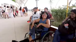 Fractura no detiene su viaje: Alejandra se aventuró en el Tren Maya pese a sufrir un accidente en Cancún 