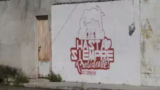 Campechanos despiden al presidente AMLO con pintas en sus casas 