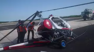 “No fue desplome”: Falla mecánica provoca incidente con helicóptero en aeropuerto de Ciudad del Carmen