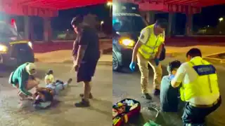 Motociclista ebrio termina lesionado tras protagonizar un accidente en Playa del Carmen