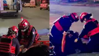 Motociclista y su acompañante sufrieron aparatoso accidente en Playa del Carmen