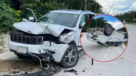 Choque en la carretera federal 307 deja una persona lesionada y daños mayores a 200 mil pesos Choque en la carretera federal 307 deja una persona lesionada y daños mayores a 200 mil pesos