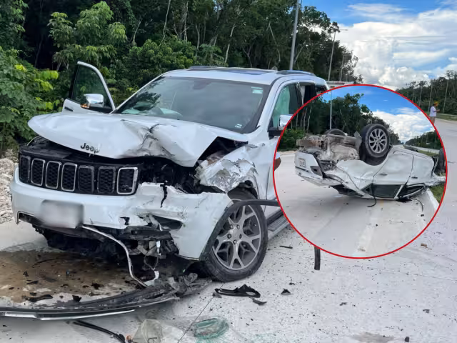 Choque en la carretera federal 307 deja una persona lesionada y daños mayores a 200 mil pesos