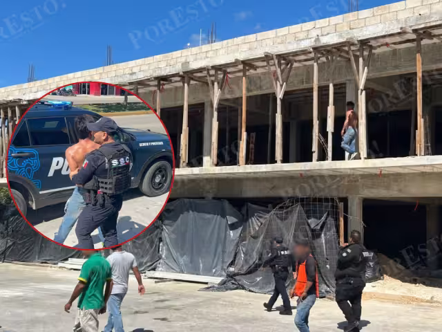 El asaltante corrió hasta una obra negra, en donde amenazó a los vecinos con un bloque de concreto