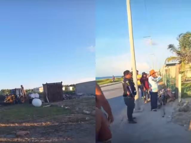 Acordonaron el sitio, mientras el abogado de la propietaria dialogaba con las autoridades, pero al final solamente vio como un camión-grúa retiró los deshechos