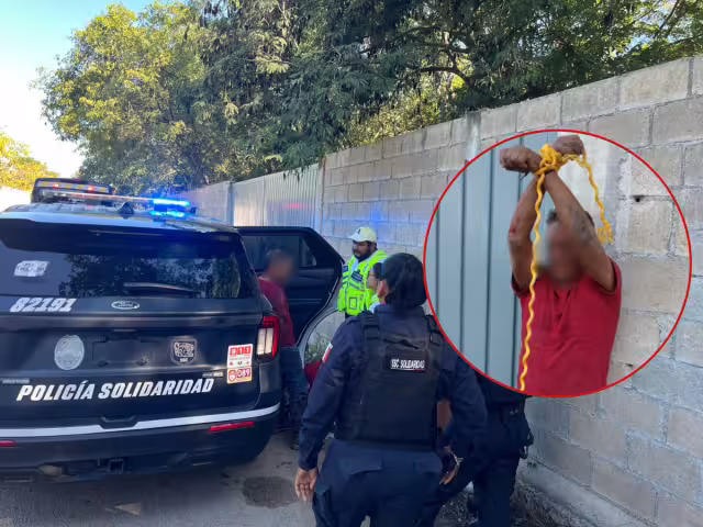 El individuo fue retenido y amarrado por las personas presentes hasta la llegada de elementos de la Policía Municipal