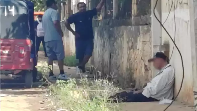 Paramédicos acudieron y tras confirmar que el hombre solo descansaba, se retiraron del sitio