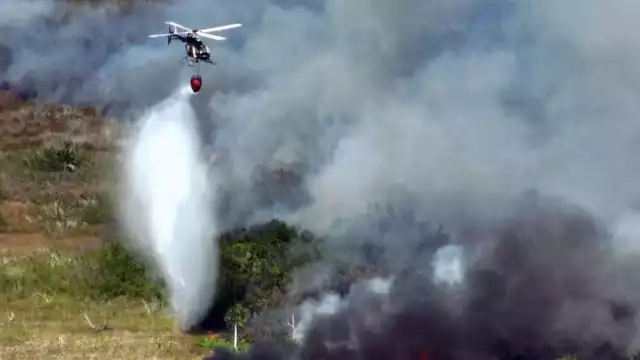 Operativo para terminar con el incendio en Sisal
