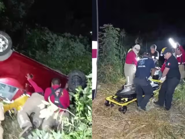 El conductor fue trasladado al hospital comunitario de Bacalar para recibir tratamiento médico