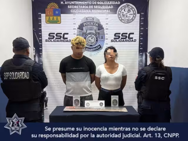 Los detenidos fueron identificados como Eduardo Antonio “N” de Veracruz, y Yareli “N” de Tabasco
