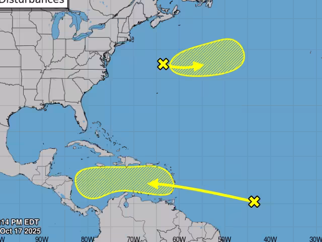 Conagua y el SMN mantienen bajo vigilancia dos zonas de baja presión en el Atlántico.