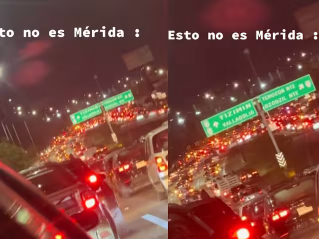 VIDEO: Tráfico "asusta" a Mérida; exhiben calles a vuelta de rueda