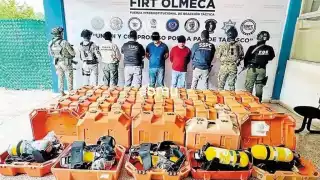 Secretaría de Marina recupera equipos de respiración robados en la Sonda de Campeche