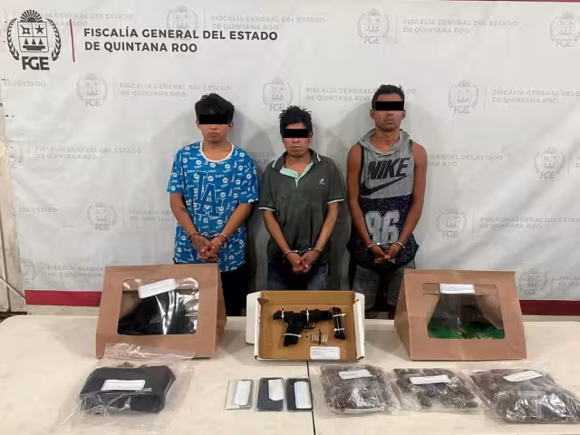 Detienen a tres integrantes de un grupo delictivo en Cancún