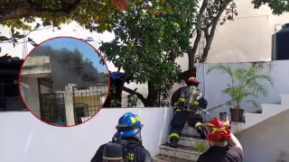 En medio de las labores de sofocación, uno de los elementos del cuerpo de Bomberos presentó una descompensación a consecuencia de las altas temperaturas y el esfuerzo físico