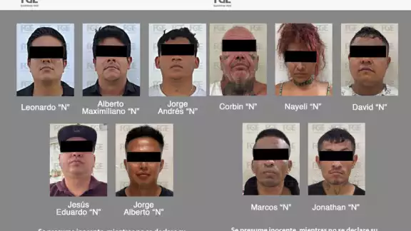 Los detenidos fueron identificados como Jorge Alberto "N", Corbin "N", Nayeli "N", David "N", Jesús Eduardo "N", Marcos "N", Jonathan "N", Leonardo "N" y Alberto Maximiliano "N"