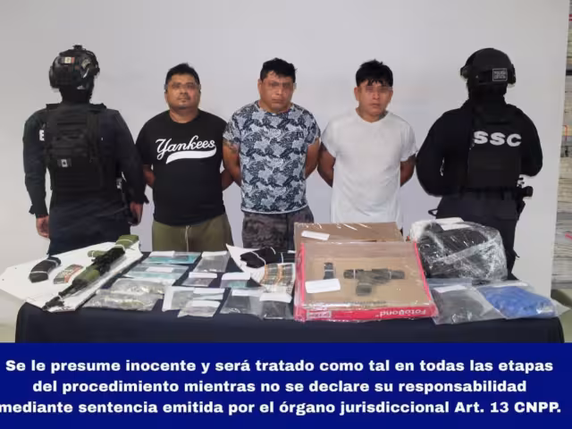 La detención de los tres hombres se llevó a cabo en la colonia Marites