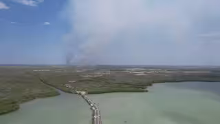 Identifican otro incendio forestal en Campeche, ahora en Isla Arena, Calkiní