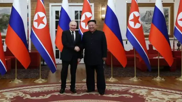 Vladimir Putin, presidente de Rusia y su homólogo de Corea del Norte, Kim Jong-un
