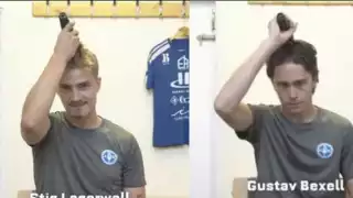 Jugadores del Kalmar AIK FK se rapan en apoyo a su capitán con cáncer: VIDEO 