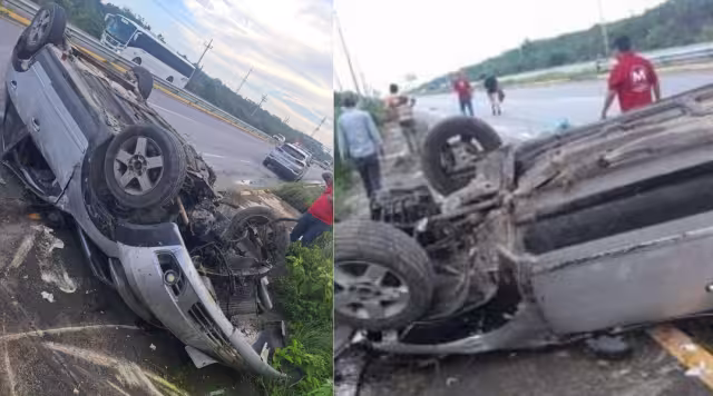 Tres trabajadores de la construcción sufrieron un accidente en la carretera federal 307 entre Tulum y Playa del Carmen