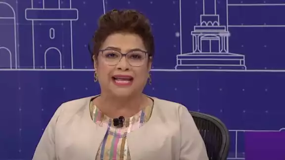Clara Brugada durante el Tercer Debate Chilango